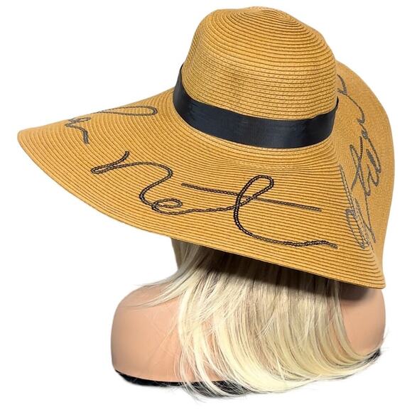 Extra Large Brim Beach Sun Hat "Do Not Disturb" - Picture 7 of 11